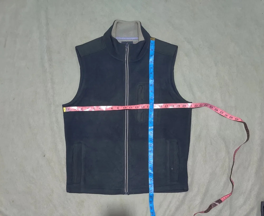Brooks Brother Men Wool Navy Brown Vest Zipper 2XL