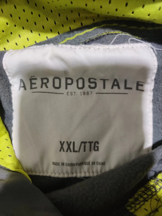 Aeropostale Men Polyester Gray Hoodie 2XL