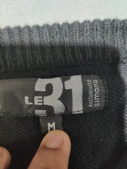 Le 31 Men Cotton Black Sweater M