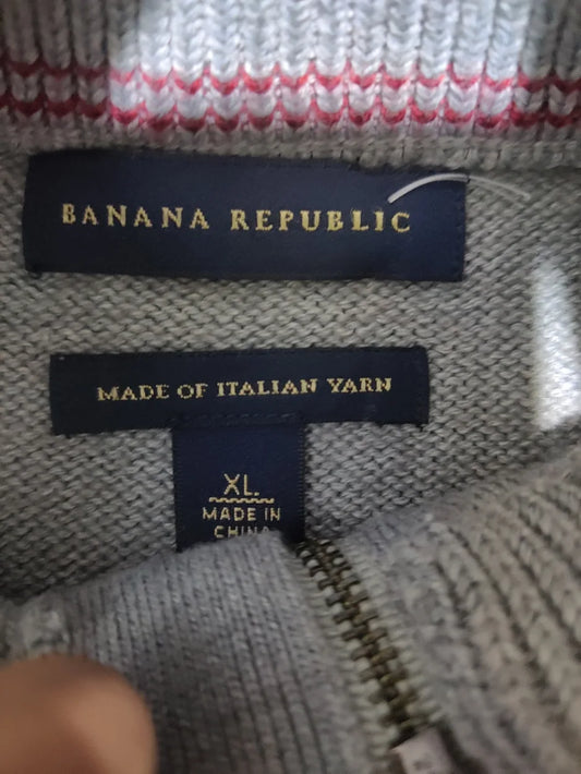 Banana Republic Men Acrylic Gray Beige Sweater XL