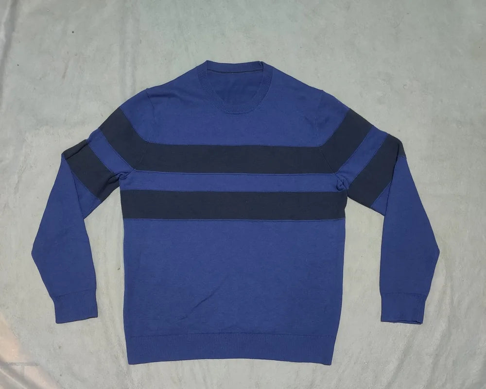Preloved Men Polyester Blue Navy Sweater L
