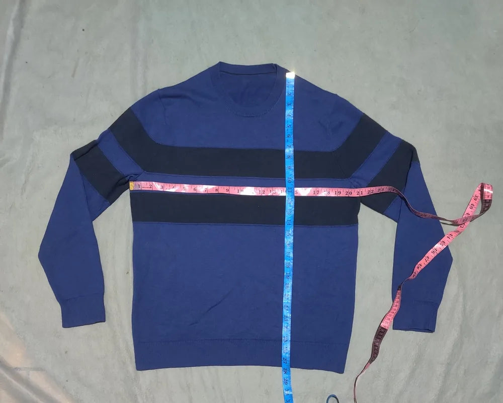 Preloved Men Polyester Blue Navy Sweater L