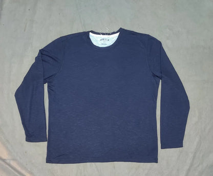 Orvis Men Polyester Navy Brown Sweatshirt L
