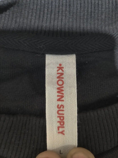 Known Supply Men Cotton Black Sweatshirt L