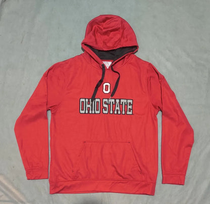 Varsity Men Polyester Red Orange Hoodie L