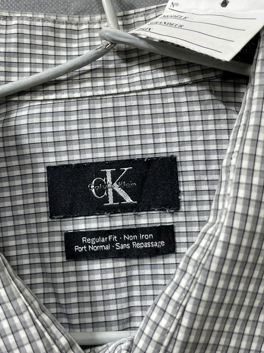 Calvin Klein Gray Cotton Shirt For Men X Large
