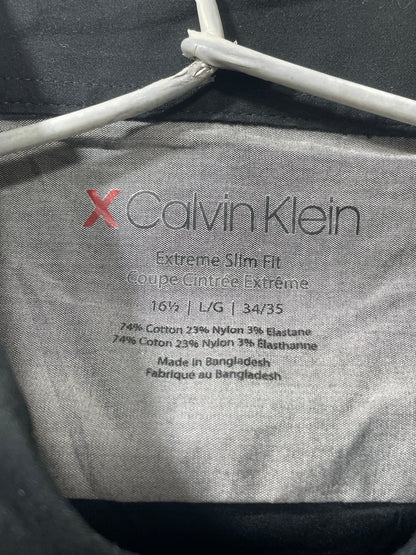 Calvin Klein Black Cotton Shirt For Men Large