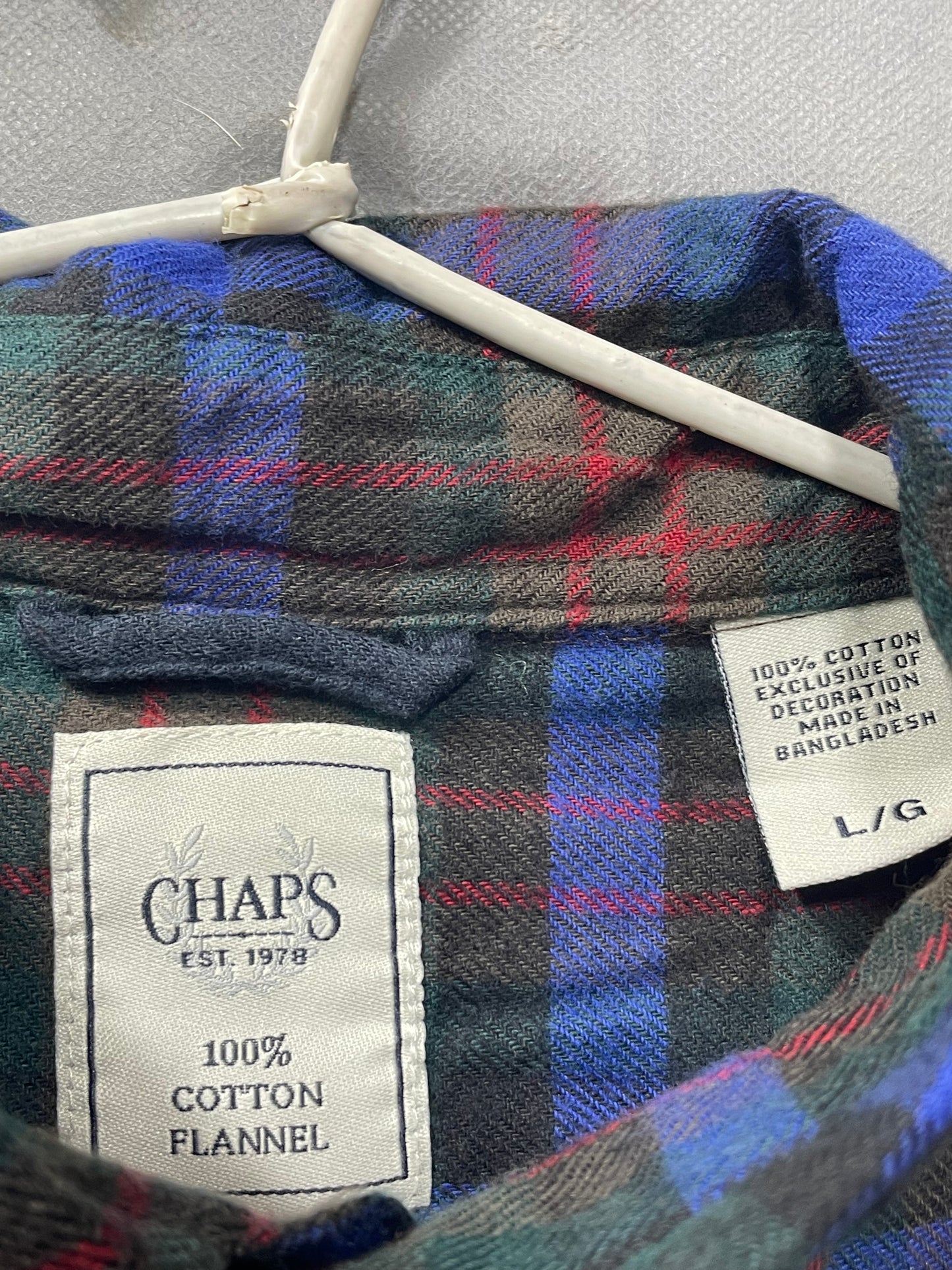 Chaps Brown Falalen Winter Shirt For Men Large