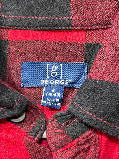 George Red Cotton Winter Shirt For Men M