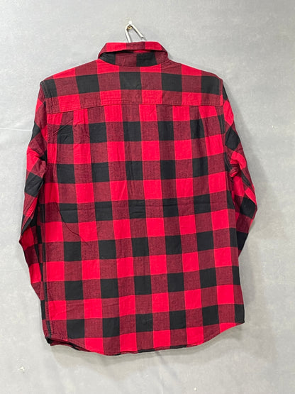 George Red Cotton Winter Shirt For Men M