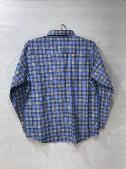 Haband Blue Cotton Winter Shirt For Men X Large