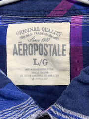 Aeropostale Branded Original Blue & White Cotton Shirt For Men