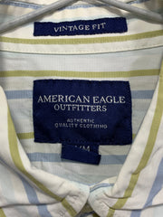 American Eagle Branded Original Blue & Yellow Cotton Shirt For Men
