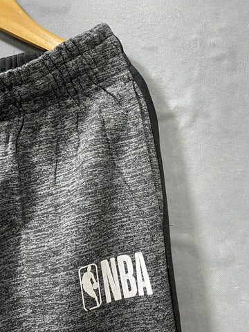 NBA Black Polyester Fleece Winter Trouser For Men S