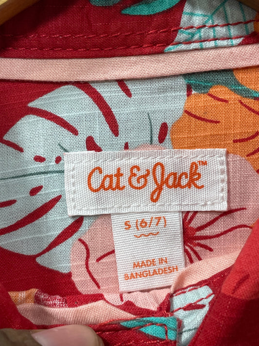 Cat & Jack Orange Cotton Shirt For Kids 6 Years