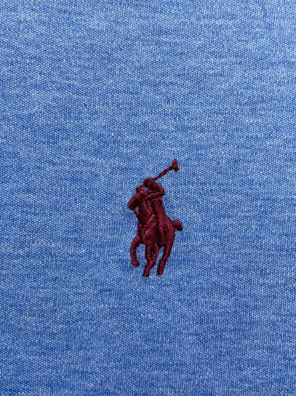 Polo Ralph Lauren Blue Cotton Polo T Shirt For Men Small