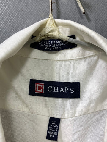 Chaps Branded Original White Cotton Shirt For Men