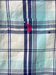 U.S Polo Assn Blue Cotton Shirt For Men Medium
