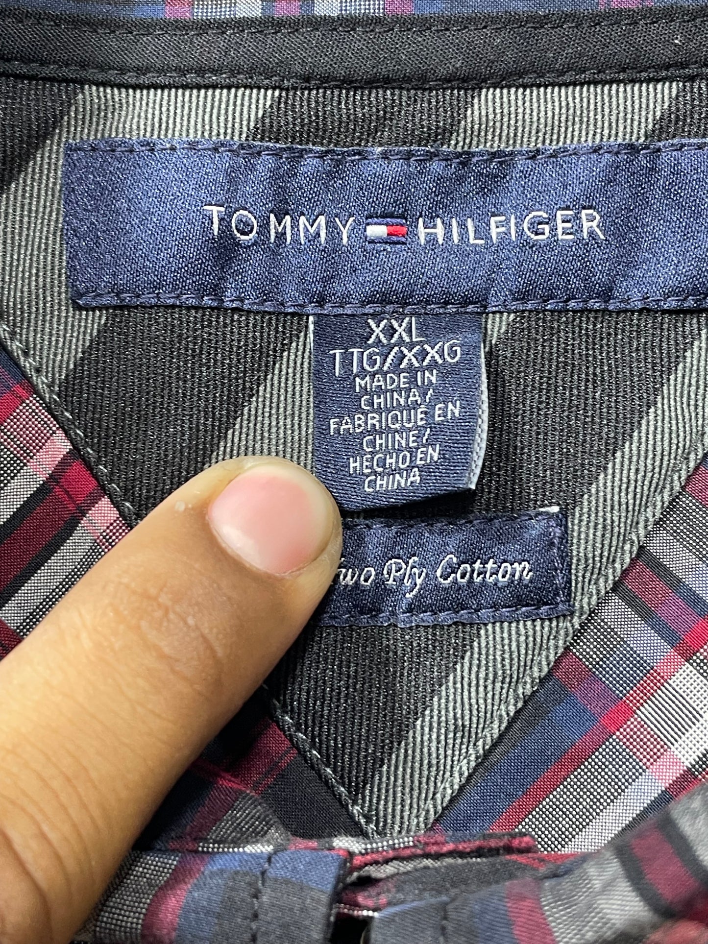 Tommy Hilfiger Green Cotton Shirt For Men XX Large