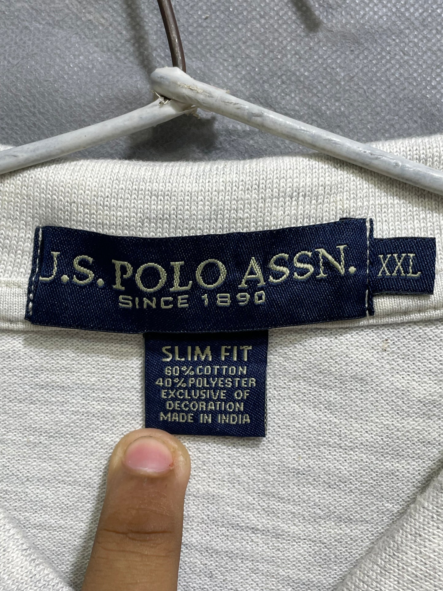 U.S  Polo Assn Gray Cotton Polo T Shirt For Men XX L