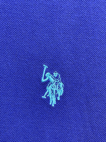 U.S Polo Assn Blue Cotton Polo T Shirt For Men X Large