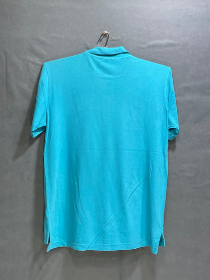 U.S Polo Assn Blue Cotton Polo T Shirt For Men Large