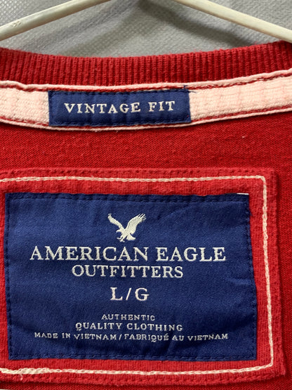 American Eagle Branded Original Red Cotton T Shirt For Men