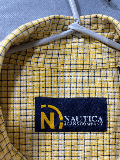 Nautica Yellow Cotton Shirt For Men Large