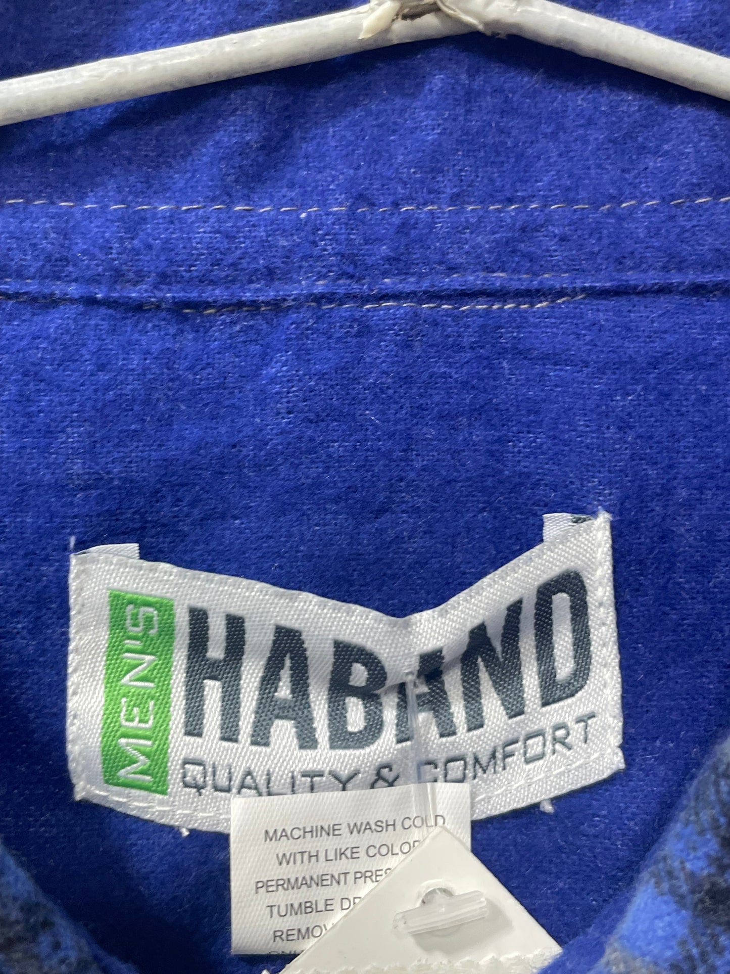 Haband Blue Cotton Winter Shirt For Men X Large