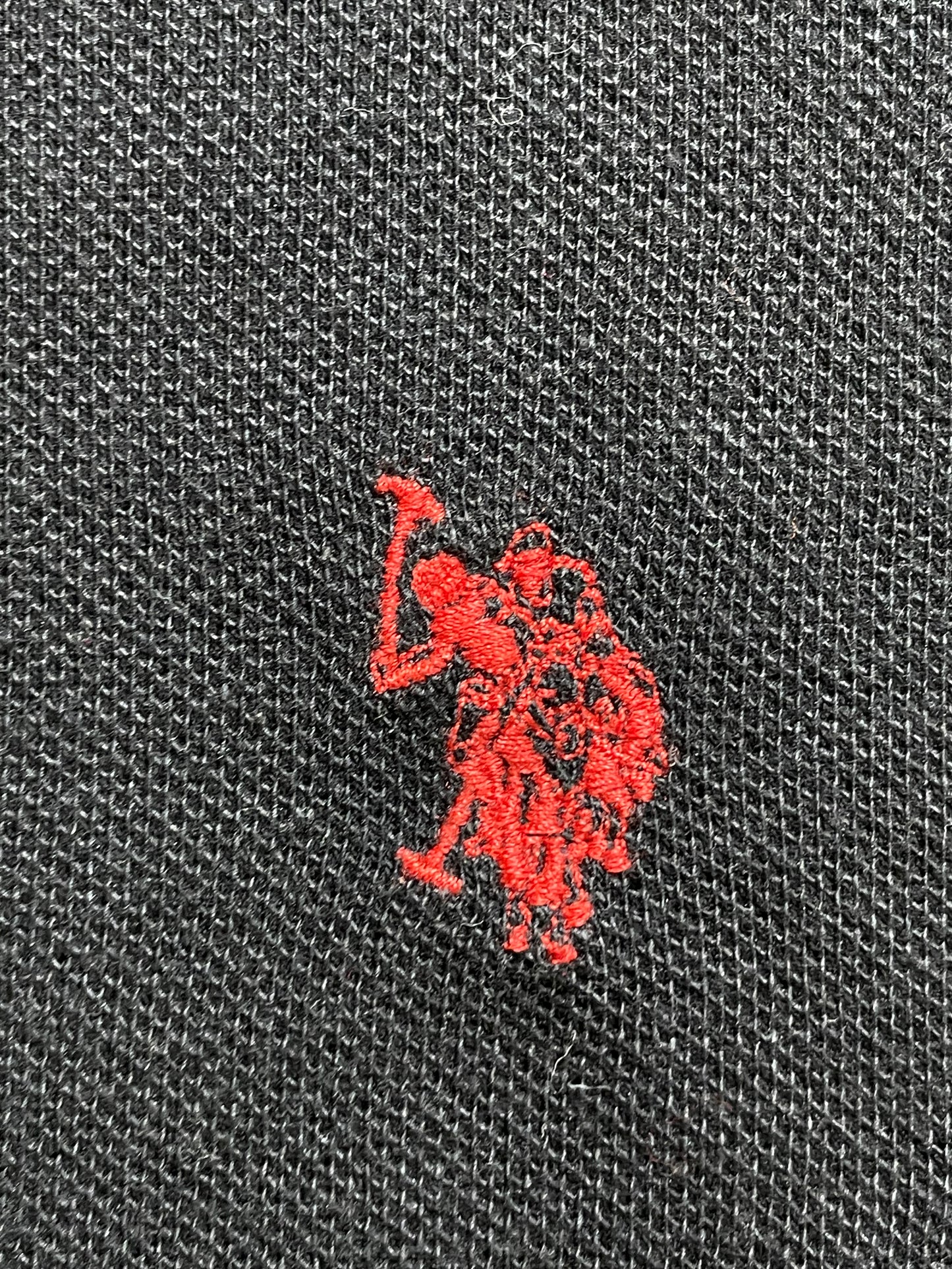 U.S Polo Assn Black Cotton Polo T Shirt For Men Medium