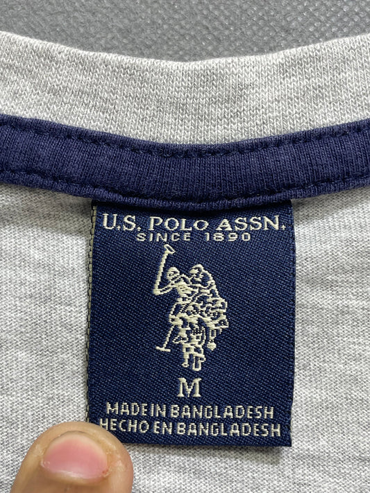 U.S Polo Assn Gray Cotton T Shirt For Men Medium