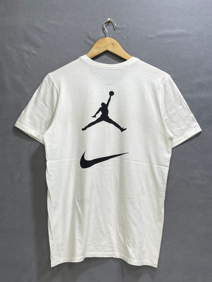 Jordan White Cotton T Shirt For Men Small