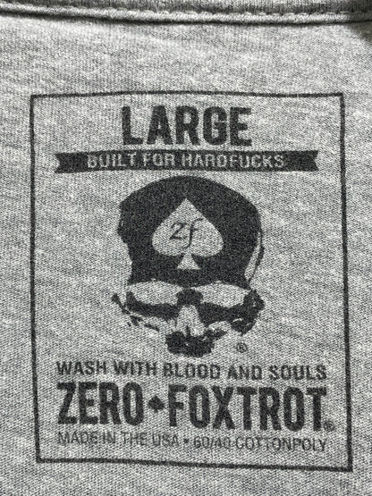 Zero Foxtrot Gray Cotton T Shirt For Men Medium Large