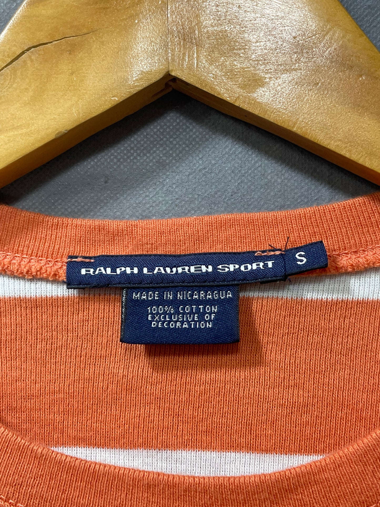 Polo Ralph Lauren White And Orange Cotton For Women T Shirt Small