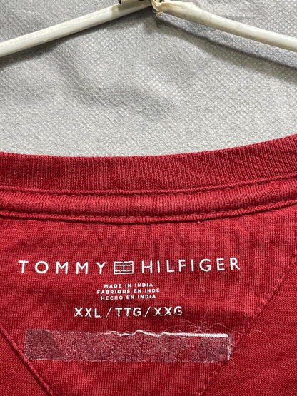 Tommy Hilfiger Red Cotton T Shirt For Men XX Large