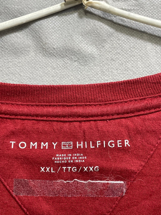Tommy Hilfiger Red Cotton T Shirt For Men XX Large