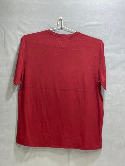 Tommy Hilfiger Red Cotton T Shirt For Men XX Large