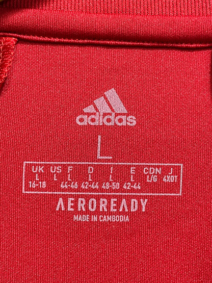 Adidas Red Cotton For Women T Shirt Large