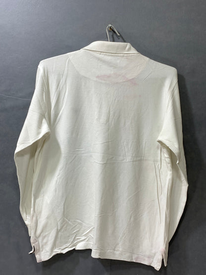 American Eagle White Cotton Polo T Shirt For Men Medium