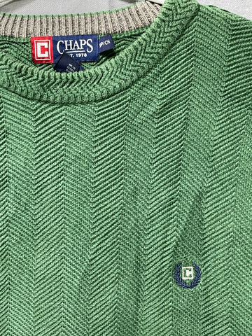 Chaps Green Cotton For Men Sweatshirt S