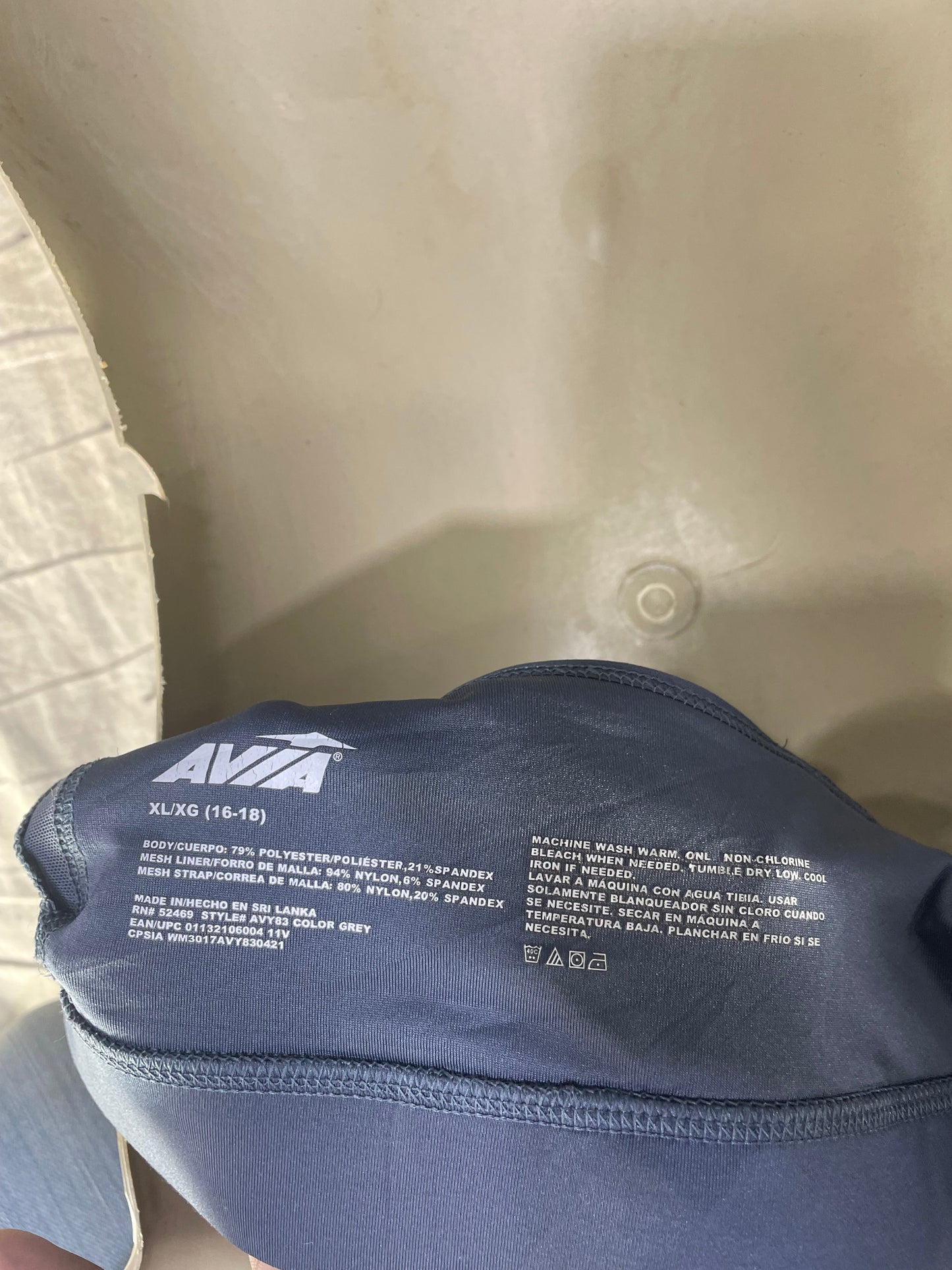 Avia Gray Sports Gym Bra For Women XL