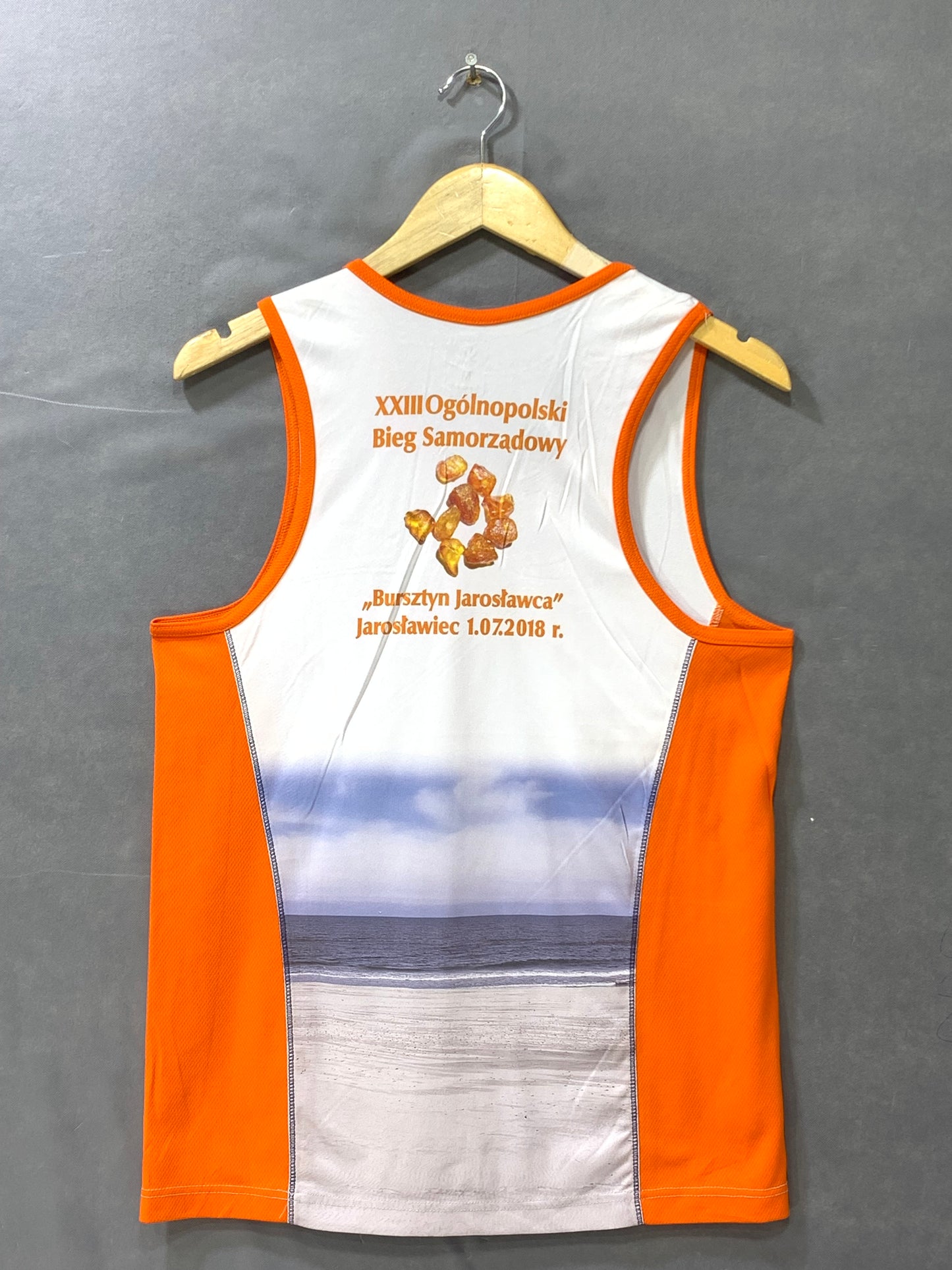 LP Collection For White & Orange Sports Men Vest T Shirt M