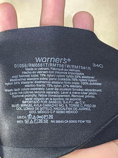 Warner's Black Sports Gym Bra For Women M