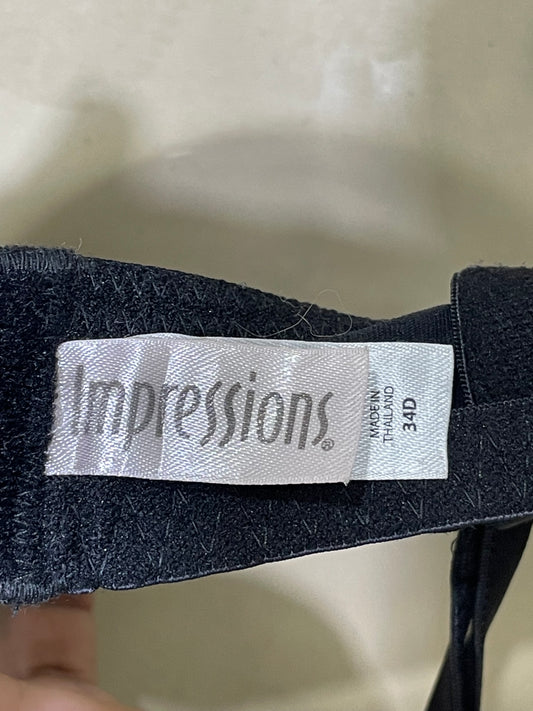 Impressions Black Sports Gym Bra For Women S