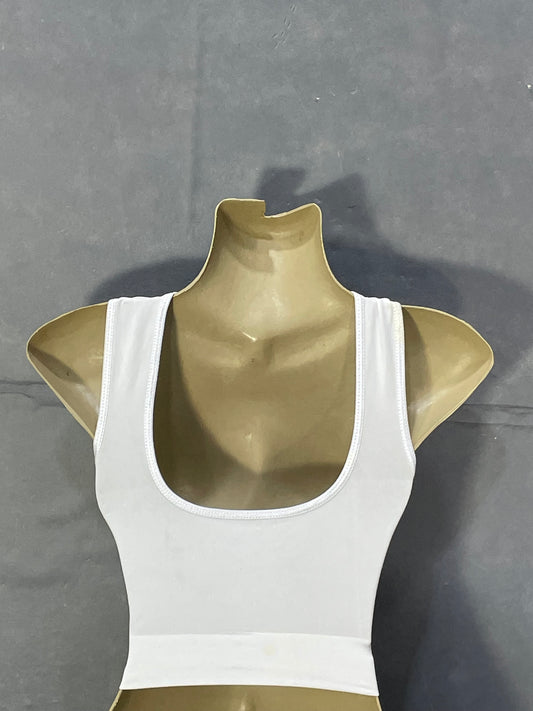 Preloved Labels White Sports Gym Bra For Women XL