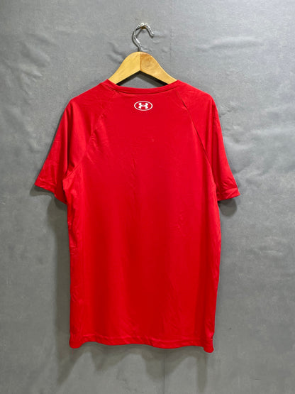 Under Armour Red Sports For Men T Shirt X Small