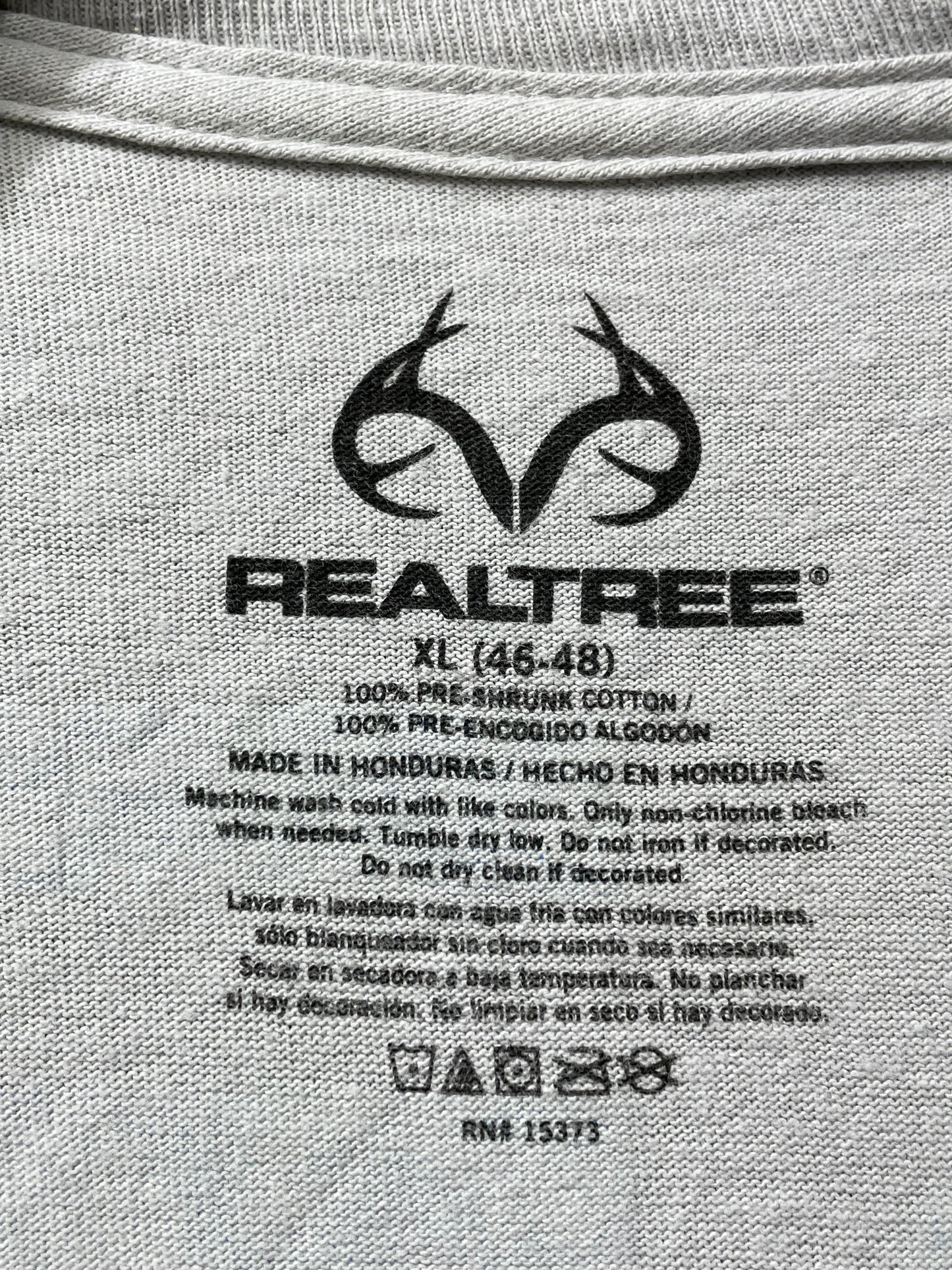 REALTREE Gray Cotton T Shirt For Men X Large
