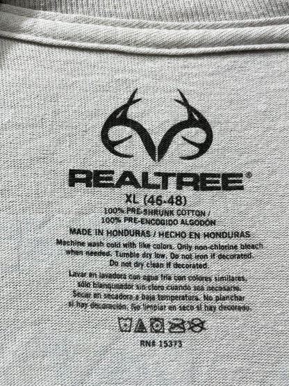 REALTREE Gray Cotton T Shirt For Men X Large