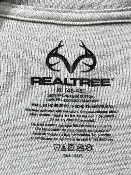 REALTREE Gray Cotton T Shirt For Men X Large