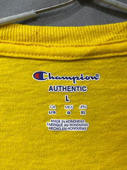 Champion Yellow Cotton T Shirt For Men Large